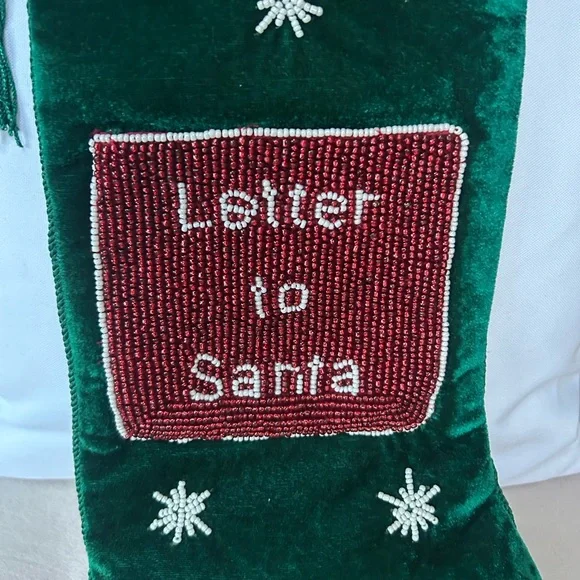 Velvet Letter to Santa Christmas Stocking - Picture 2 of 10